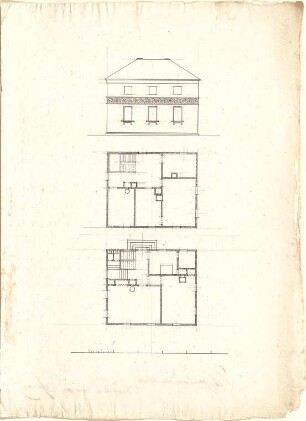 Speeth, Peter; Kleineibstadt; Schulhaus - Grundrisse, Ansicht