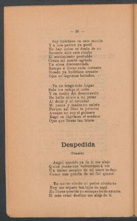 Despedida : (Canción)