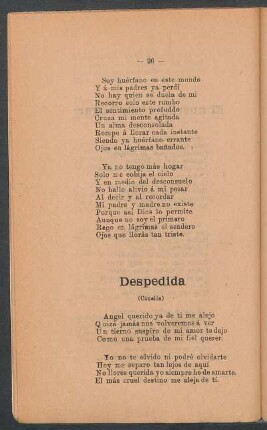 Despedida : (Canción)