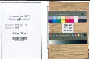 Entnazifizierung Alice Bader , geb. 07.06.1911 (Verkaeuferin)
