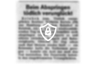 Beim Abspringen tödlich verunglückt