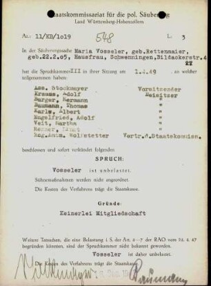 Vosseler, Maria