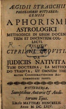 Aphorismi astrologici