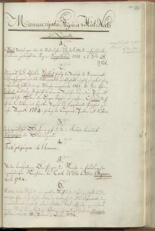 Manuscripta physica & hist. nat. in quarto