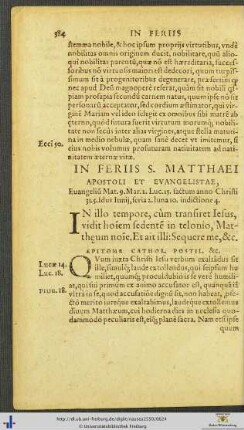 In Feriis Sancti Matthaei Apostoli Et Evangelistae