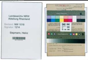 Entnazifizierung Heinz Siepmann , geb. 10.11.1896 (Betriebsleiter)