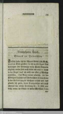 Neunzehnter Brief. Eduard an Heinrichen