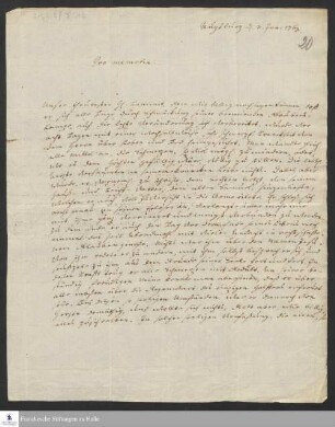 Brief von Samuel Urlsperger an [Gotthilf August Francke].
