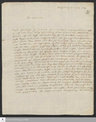 Brief von Samuel Urlsperger an [Gotthilf August Francke].