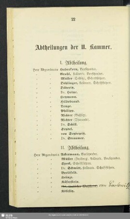 Abtheilungen der II. Kammer