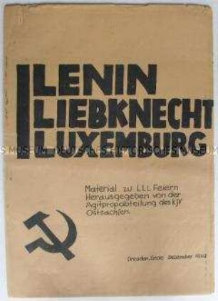 Materialsammlung für die Ausgestaltung von Feierstunden zur Ehrung von Lenin, Liebknecht und Luxemburg