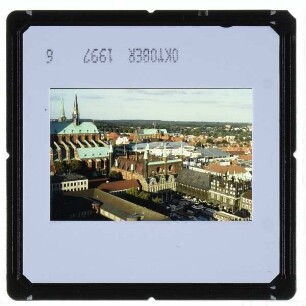 Lübeck, Marienkirche,Lübeck, Rathaus : Blick von St. Petri Kirche