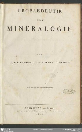 1: Propaedeutik der Mineralogie