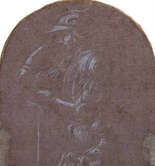 Stehender Ritter in Dreiviertelansicht nach links