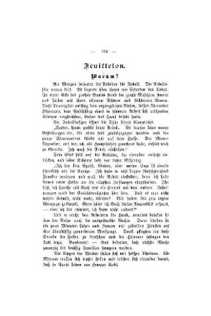 Feuilleton : Warum?