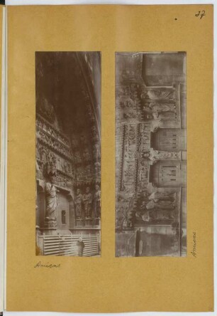 Kathedrale, Amiens: Details Portal (aus: Skizzen- und Fotoalbum 10)