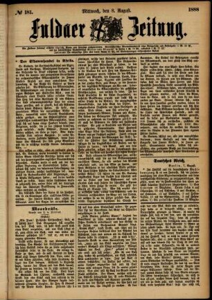 Ausgabe vom Mittwoch, den 08. August 1888.