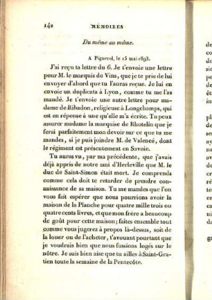 Du même au même. A Pignerol, le 15 mai 1693. [...]