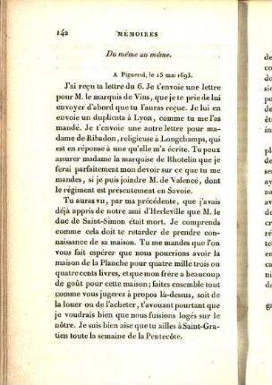 Du même au même. A Pignerol, le 15 mai 1693. [...]