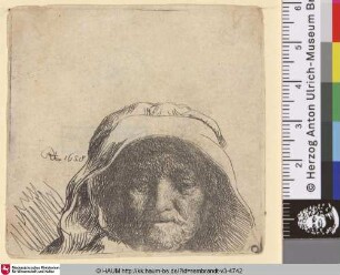 [Kopf der Mutter Rembrandts; The Artist's Mother: Head Only, Full Face; Tête de la mere de Rembrandt]