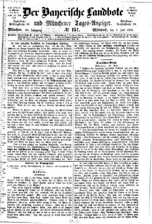 Der Bayerische Landbote. 1874 = Jg. 50, 7 - 12