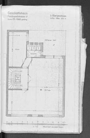 Geschäftshaus Ferdinandstrasse 17 Herrn Ch. Klatt gehörig. 3. Obergeschoss.
