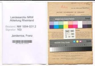 Entnazifizierung Franz Jandernoa , geb. 03.12.1895 (Gastwirt)