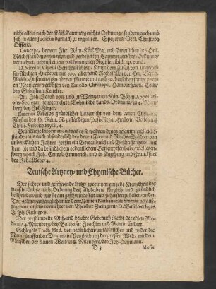 Teutsche Artzney- und Chymische Bücher.