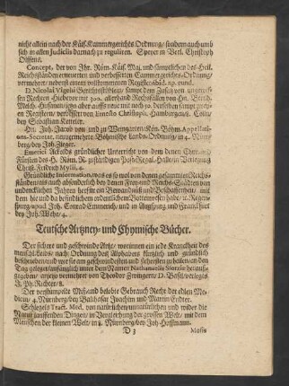 Teutsche Artzney- und Chymische Bücher.