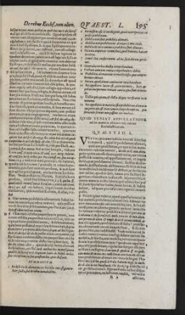 Quid Veniat Appellatione rei in materia alienationis rerum Ecclesiasticarum. Quaestio L.
