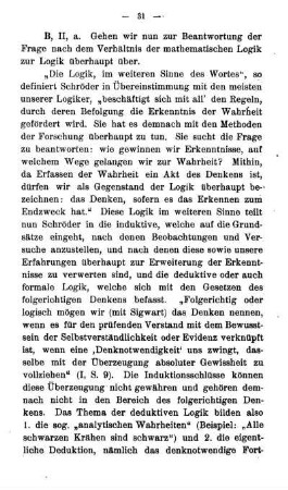 B II. Die Bedeutung der mathematischen Logik als Logik.