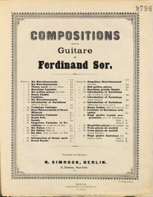 Six valses : Oeuvre 17 ; (cahier I)