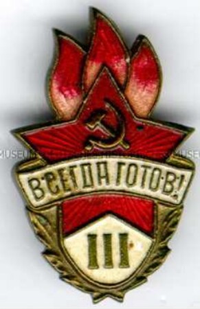 Auszeichnung der Pionierorganisation "W. I. Lenin", Stufe 3