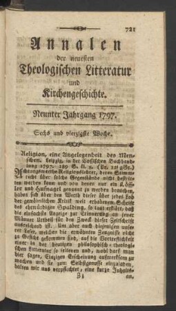 Sechs und vierzigste Woche