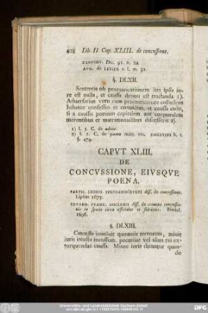 Caput XLIII. De Concussione, Eiusque Poena.