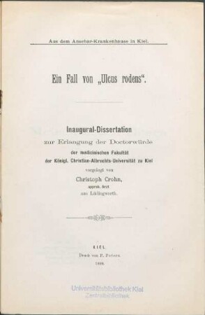 Ein Fall von "Ulcus rodens"