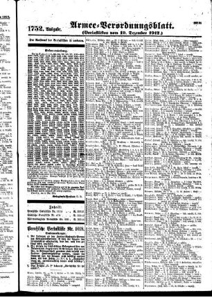1752. Ausgabe. Mittwoch, 19. Dezember 1917