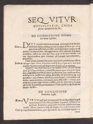 Sequitur Consultatio, Cuius prius mentio facta est.