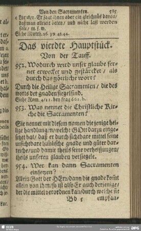 Das vierdte Hauptstück. Von der Tauff