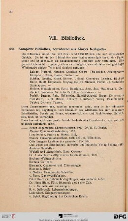 VIII. Bibliothek (Nr. 651-652)
