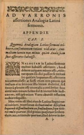Ad M. Ter. Varronis assertiones analogiae sermonis latini Appendix