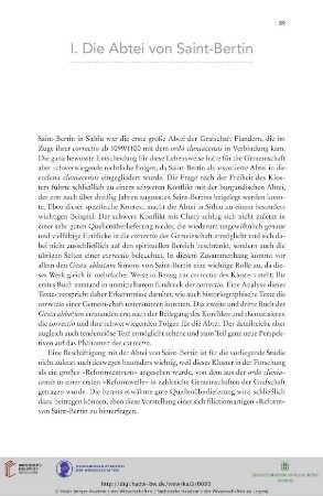 I. Die Abtei von Saint-Bertin