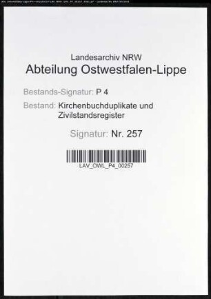 Kirchenbuchduplikat der evangelischen Gemeinde Westerhofen-Syburg, Kreis Iserlohn (T 1819, GHT 1821-1823, 1825-1830, 1833, 1835, GHTK 1836, GHT 1837-1840). (Gemeinde: Evangelische Gemeinde)