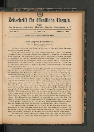 Heft XI / XII. 30. Juni 1918