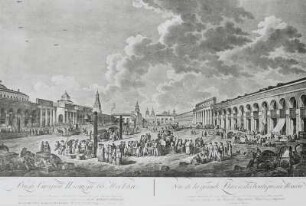 Vue de la grande Place et des boutiquesa Moscou