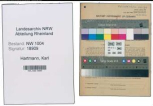 Entnazifizierung Karl Hartmann , geb. 08.07.1900 (Kaufm.Angestellter)