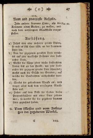 G. Vomm Messen und vom Auftragen der gegebenen Winkel.