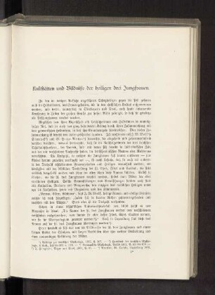 Kultstätten und Bildnisse der heiligen drei Jungfrauen.