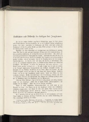 Kultstätten und Bildnisse der heiligen drei Jungfrauen.