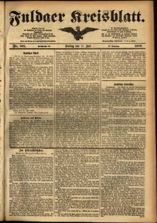 Ausgabe vom Freitag, den 17. Juli 1908.